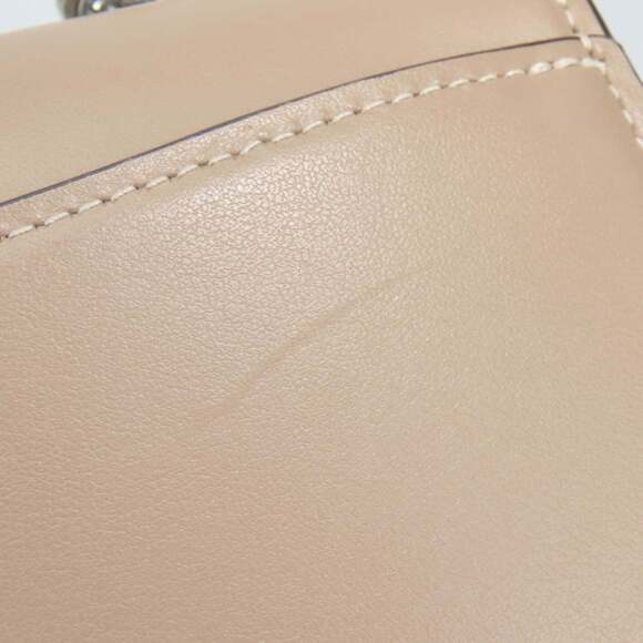 Coach Shoulder Bag CP008 Leather Beige Hardware Chain Women's COACH